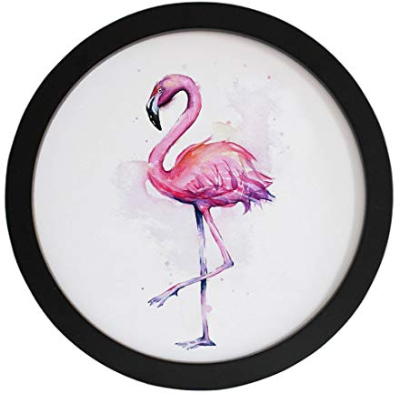 TFlower Fotorahmen rund Schwarz, Bilderrahmen rund aus Holz & MDF für Schlafzimmer Wohnzimmer Wand Fotorahmen Wanddekoration 7in(Äußerer Rahmen-Durchmesser: 18,3cm)