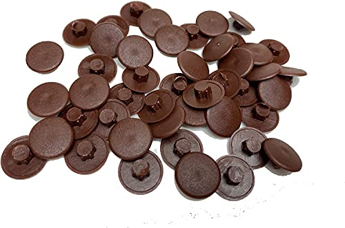 50 Stück Abdeckkappen SW4 für Innensechskant M5, Durchmesser 11mm (Braun)