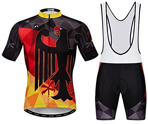 Weimostar Radtrikot Trägerhose Set gepolstert Herren Radtrikot Anzug Hemd Rennrad Bekleidung Deutschland XL