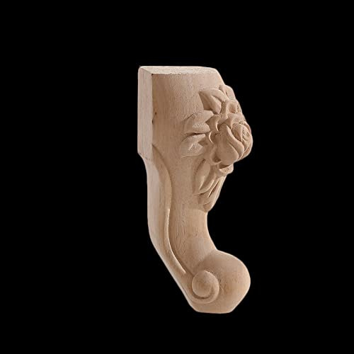 Meubles avec Pieds en Bois Massif Sculpture Fleur canapé siège TV Meuble Pieds Pas de Peinture Livraison directe remplacer Accessoires de décoration de la Maison, J5,12