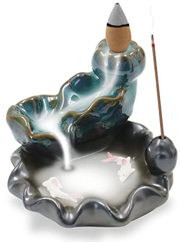 Brûleur d'encens en céramique, support d'encens coulant en cascade, brûleur d'encens exquis pour encens à refoulement, bâtons d'encens, décoration d'aromathérapie, décoration de bureau ou de maison