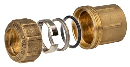 Einschraub-Klemmverbinder EKMI 40114, Ø innen 40 mm G 1 1/4 Messing Gold DVGW