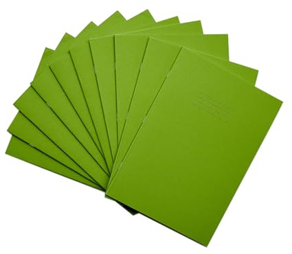 Rhino A4 Exercise Books, 80-Page / 8mm Lined with Margin Paper Notebook, 50-Pack, Office & School Stationery Supplies, Light Green