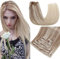 RUNATURE Clip in Extensions Echthaar Balayage 45cm Blond Ombre Platinblond Remy Haarverlängerung 120g 7Pcs #18/22/60