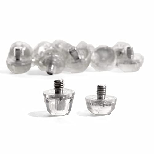 STUDIAMONDS Gummistollen für Fußballschuhe - 12X Fußballstollen Standardgewinde mit 2X Stollenschlüssel-TPU Studs (Transparent)