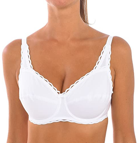 Playtex Bra Woman Classic Organic Cotton Support Underwire Bra x1, White, 38DD