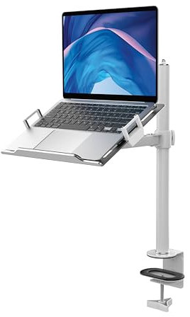 Laptop Clamp Mount – CTA Articulating Laptop Plate and Pole Clamp Mount – Compatible with 11.25” – 17.6” Laptops (LT-PCM)