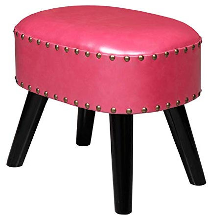 SENNIAN Mode Kreativer Schuhhocker Massivholz Hoher Hocker Haushalt Ovaler Fußhocker (Farbe: Phosphor, Größe: 30x40x35cm)