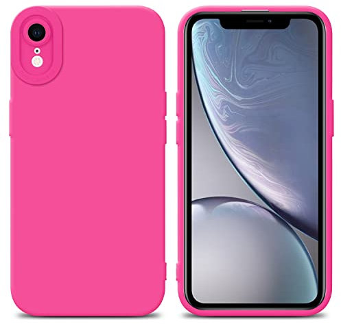 Cadorabo Hülle kompatibel mit Apple iPhone XR Schutzhülle TPU Silikon Case Liquid Design mit Kameraschutz Slim Kratzfest Weiche Gummi mit Rundumschutz Case Hülle für iPhone XR in Pink
