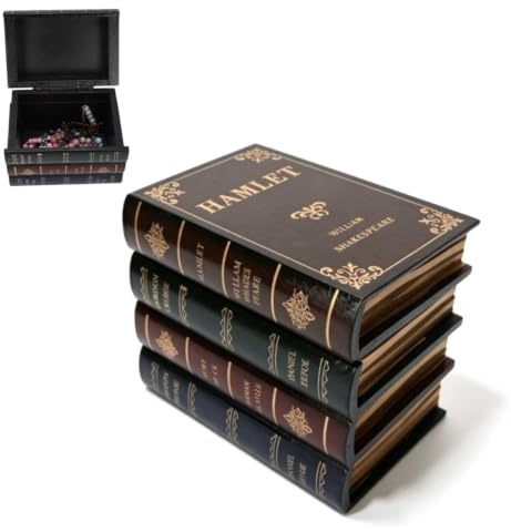 Dekorative Bücherbox aus Holz, antikes Buch, Geheime Lagerboxen, Schmuck Lagerbehälter, Schmuck-Aufbewahrungskoffer, Verpackung, Studienbuch, Ornament, Heimdekor, Schmuckschatulle aus Holzation