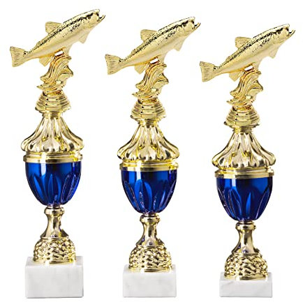 eberin · Pokal Serie Angeln, Gold-blau, mit Wunschtext, Größe 31,8 cm