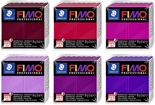 Staedtler 8004 FIMO - Argilla professionale per forno in polimero indurente – Confezione da 6 blocchi da 85 g – colori bacche