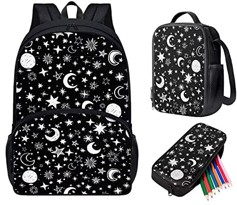Showudesigns Mochila infantil con lonchera para niños, estuche escolar, Galaxy, talla única