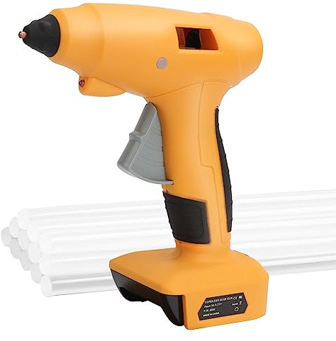 P0WER ELEKTR0 Cordless Hot Glue Gun for DeWalt 18V xr Battery,Handheld Electric Power Glue Gun Full Size for Arts & Crafts & DIY & Decorations with 25 PCS Glue Sticks