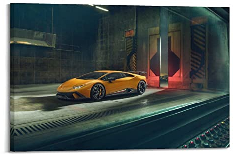 JUNNA Supercar Poster für Lamborghini Huracan Sportauto, Rennauto, dekoratives Gemälde, Leinwand, Wand- und Kunstbild, Familienzimmer, 60 x 90 cm