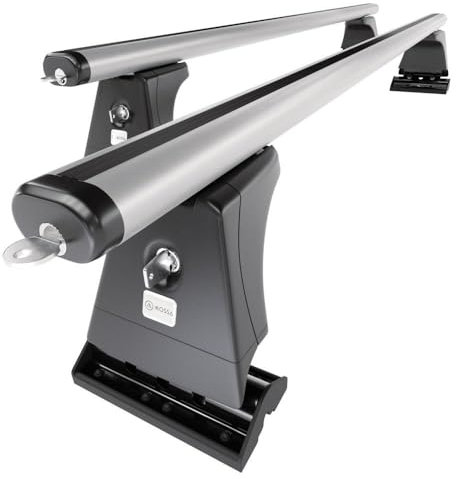 Mossa - Alu-Dachträger kompatibel mit BMW 3er E46 Compact (2001-2004) - silbern Dachträger Dachgepäckträger - Montagepunkte 1