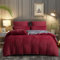 DXHOME Ropa de cama de forro polar de felpa de 155 x 220 cm, rojo, burdeos, gris, invierno, cálido, pastel, reversible, con tacto de cachemira, forro polar, funda nórdica con cremallera y 2 fundas de