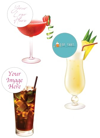 15 Pre-Cut Circle Personalised Your image logo wording Edible Wafer Paper Cocktail Drinks Champagne Prosecco Toppers Decorations - 5cm circles