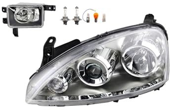 Johns, Scheinwerfer Halogen Front passend für Opel Corsa C 07/2003-12/09 FF H7 H7 Links + Nebelscheinwerfer + Leuchtmittel