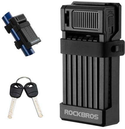 ROCKBROS Folding Bike Lock Heavy Duty Bicycle Locks High Security Bike Lock with 2 Keys Alloy Anti-Theft Cycling Locks for Mountain Racing Road Bike