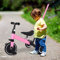 Triciclo Bambini, Triciclo Bimba e Bimbo con Maniglione ad Altezza Regolabile, Max 25 kg, Giochi per Bambini 18 Mesi, 2-5 Anni, Ruote Silenziose, Asta di Spinta-3 in 1 (rosa)