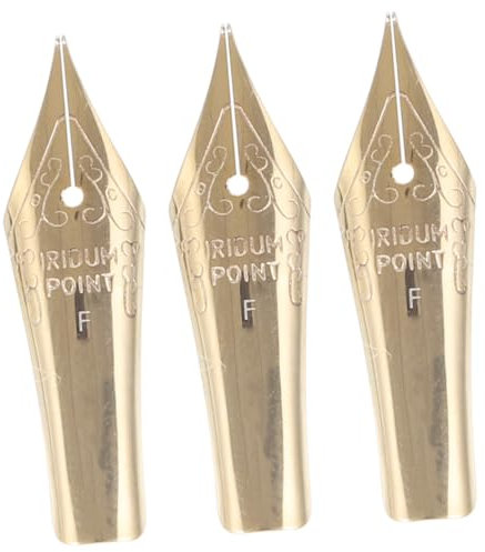 NUOBESTY 3pcs Vintage Fountain Pen Nib Replacement for Artists Compatible Fine Calligraphy Pen Nib Smooth Writing Experience