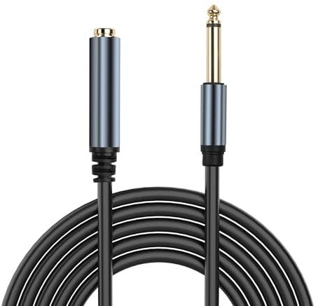 JSADZKJ Instrument Cable 6.35mm Mono Audio Cord Adapter 1/4 Inch TS Male to Female Jack Audio Adapter Cable Gold Plated 6.35mm Mono Jack 1/4 Inch TS Cable for Speaker Amplifier Microphone Mixer 5.9FT