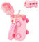 Toddler Drinking Bottle with Straw - 500ml Leakproof Kids Bus Water Bottles, Cars Water Bottle with Adjustable Strap, Children Friendly Girls Boys, Home/school/Travel Use Personal 0604-Pink