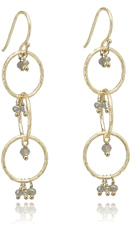 KOKO Labradorit Ohrringe, Hängend Echt Labradoriten Edelstein Ohrringe natürlichen Steinen für Frauen, junge Mädchen, 18k vergoldet, in Geschenkbox