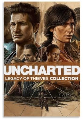 LISHDUNS Uncharted Poster, Schlafzimmer, Wohnzimmer, Wanddekoration, Poster, Ästhetik, Art-Deco, 30 x 45 cm, ungerahmter Stil