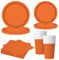 MORAINJAY Set di 68 Pezzi di Stoviglie Arancia per Feste, Piatti di Carta, Bicchieri, Tovaglioli, Stoviglie per Compleanni, Matrimoni, Baby Shower, Lauree, Anniversari, Set per 16 Ospiti