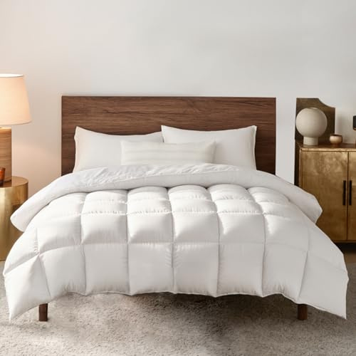 10.5 Tog Double Feather Down Duvet 100% Cotton Downproof Cover Box Stitch