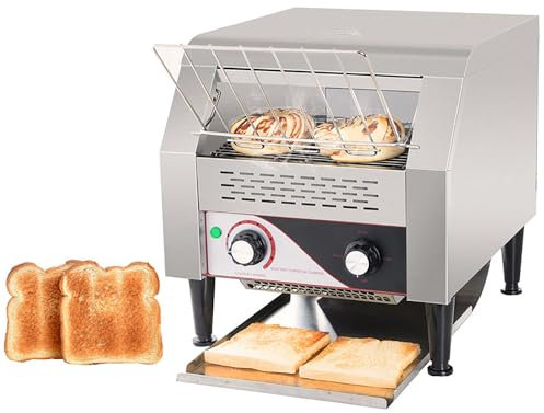 Tostadora transportadora 150/300/450 rebanadas/hora Tostadora comercial para restaurante Horno tostador de acero inoxidable de 2200 W para restaurante/buffets/día familiar/camping 300 rebanadas/hora