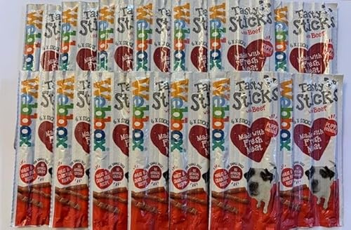 Dog Tasty Sticks (Small Dog) Beef Flavour - 12 x 30g Packets (72 STICKS TOTAL)