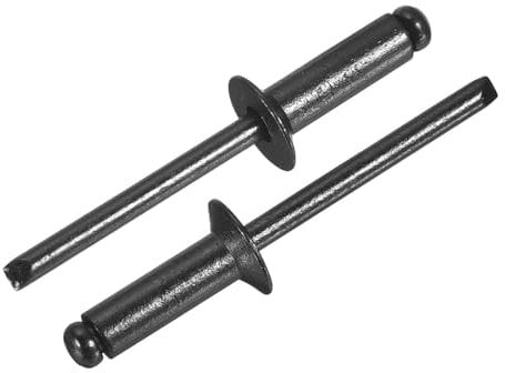 sourcing map 100Pcs 3/16x1/2 Aluminum Blind Rivets, Aluminum Grip and Steel Mandrel, Countersunk Head Long Split Rivets for Metal, Furniture, Automotive, Black
