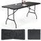 Sekey Buffettisch Klappbar Kunststoff 180 x 74 x 74 cm | Gartentisch mit Tragegriff | Klapptisch Partytisch für Garten Terrasse und Balkon | Campingtisch 6 Personen (Schwarz)