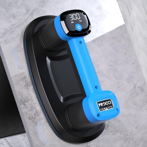 Procci Ventosa a Batteria per Piastrelle, Vetro, Marmo – 2 Motori, 300KG di Forza di Aspirazione, Display LCD, Batteria 4500mAh, Autonomia Fino a 12 Ore, 26cm, anche per Superfici Ruvide