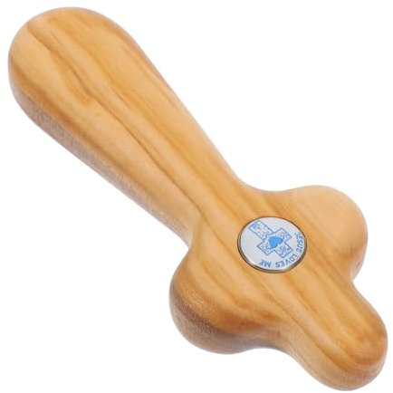 HOMSFOU Croce in Legno d Piccola Tascabile Per Preghiera Croce Portatile Per Cerimonie Cristiane e Battesimo