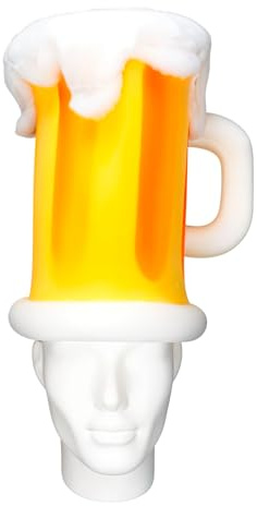 OH YEAH - Sombrero de Foam Gigantes Jarra Cerveza - 38 cm de alto x 32 cm de largo - Accesorios Originales - Hora Loca - Disfraces - Bodas - Eventos Temáticos - PELUCAS FOAM GRANDES