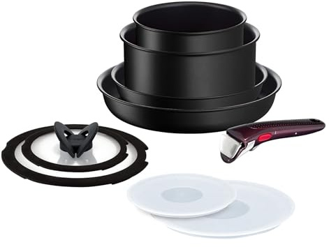 Batterie de cuisine 9 pièces Ingenio IH Noir Unlimited Tefal - Tous feux + induction - L3889992