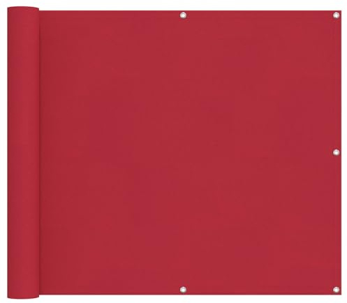 vidaXL Balkonsichtschutz Rot 100 x 800 cm Oxford-Stoff, Balkonschattierungslösung, moderner gestreifter Schirm, UV-beständig, wasserfest, idealer Sonnenschutz für Außenbereiche