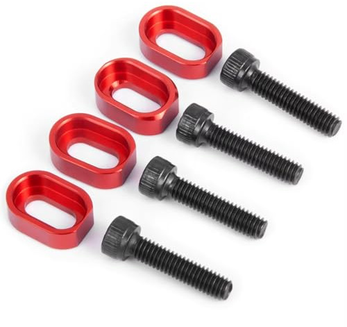 RC Replacements Spare For Traxxas For X-MAXX 1/5 4PCS Aluminum Alloy Area Main Chassis Pad Screw Motor For Seat Reinforced Gasket RC For Buggy Parts(Red)