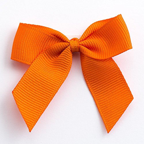 Italian Options Grosgrain Ribbon Bows Self Adhesive 12-Piece Pack, 5 cm Bow Width, Orange