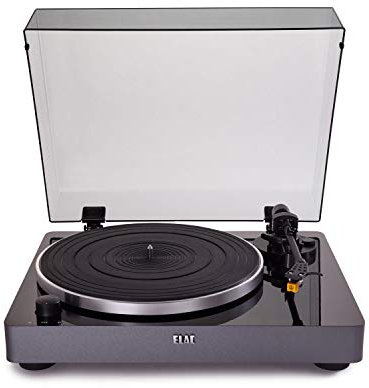ELAC Miracord 50 - Tocadiscos, Color Negro Brillante con Base Plateada (MRC501-GB)