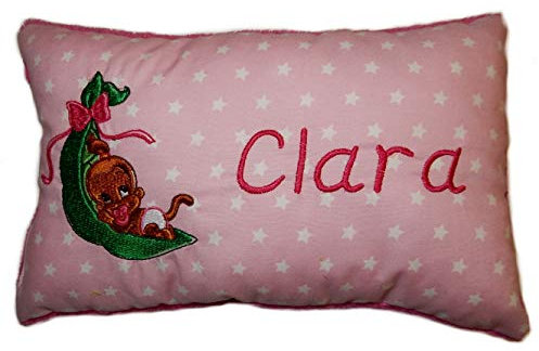Momelie Rosa Schmusekissen * Kuschelkissen * AFFE * mit Namen Bestickt * 17 x 29 cm * SK-pi_0133
