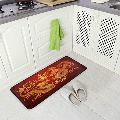 MNSRUU Teppich mit chinesischem Drachenmotiv, für Küche, 50 x 100 cm