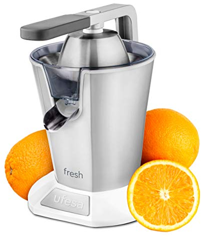 Ufesa EX4960 Fresh Presse-Agrumes Électrique avec Levier, 600W, Versement Continue, Système Anti-Gouttes, Double Cône, Filtre en Acier Inoxydable