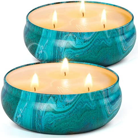 Citronella Kerze Outdoor, 2 * 14oz*75h, Kerzen Groß Set für Garten, Camping, Indoor, Grillen, Picknicks, Sommergeschenk