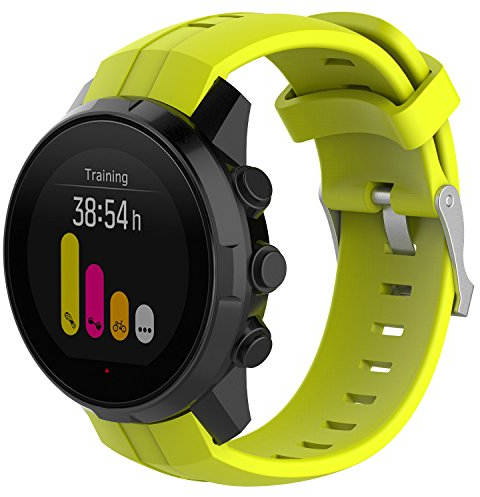 Yikamosi Compatibile con Suunto Ambit 3 Vertical Cinturino,sgancio rapido Silicone Chiusura in acciaio inossidabile Cinturino di Ricambio per Suunto Ambit 3 Vertical/Suunto Spartan Sport,Verde