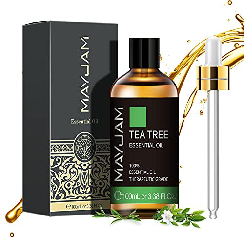MAYJAM Huile Essentielle de Arbre à Thé 100ML de Haute Qualité pour Diffuseur, Humidificateur, DIY, Home, Wardrobes